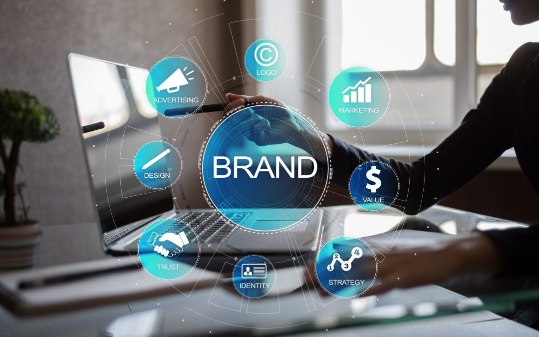 Brand diagram concept on virtual screen. Awareness increase, Design, Marketing and advertising solution in Business.